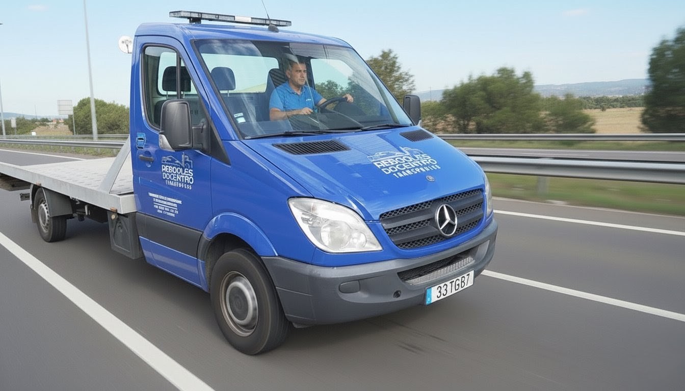 Parque de veículos Reboques do Centro - Vista aérea da frota e instalações